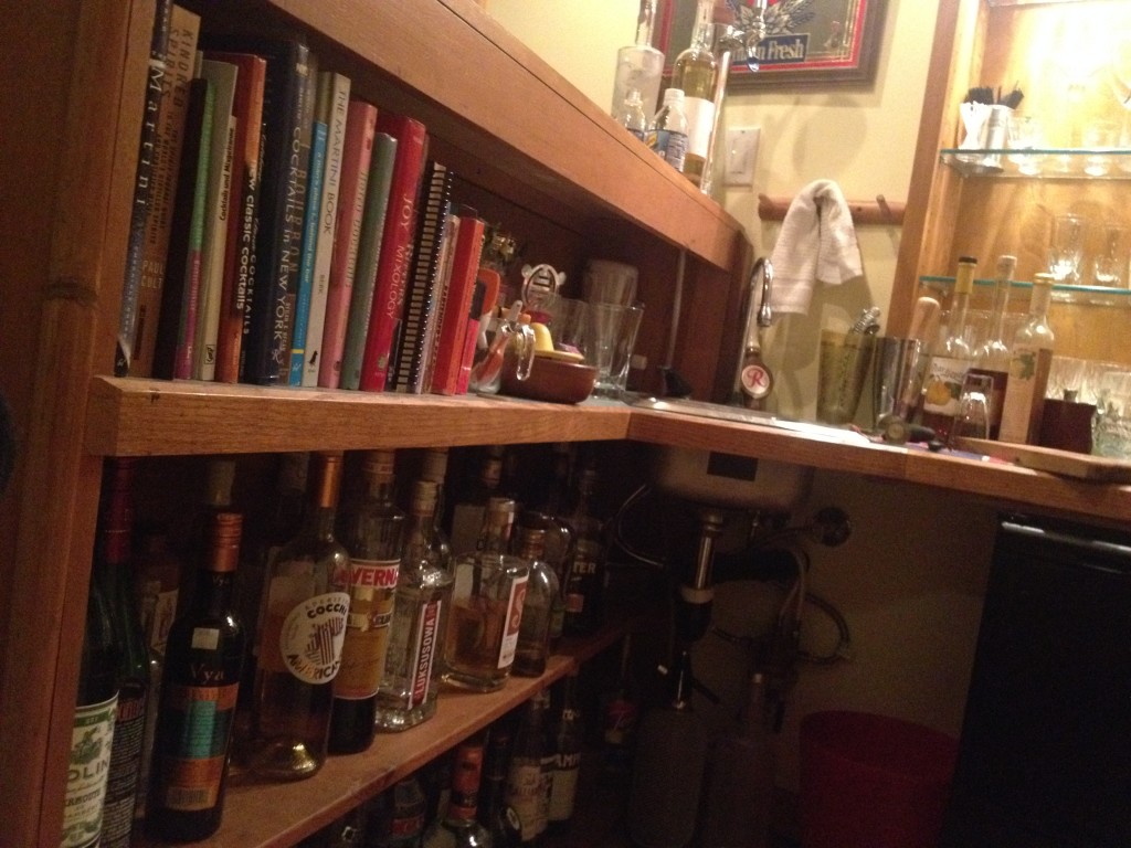 Booze and Books behind the bar