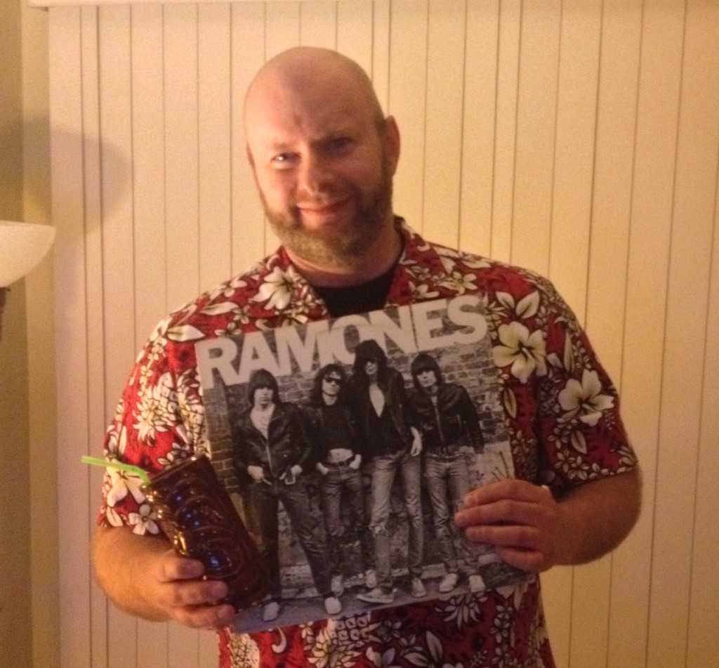 Ray with Ramones album and Tiki Mug