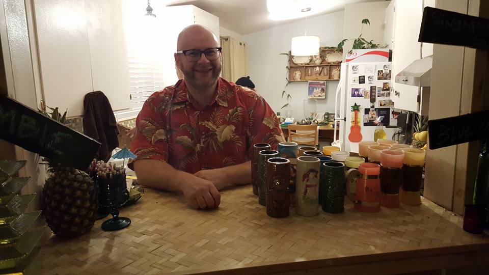 Ray making drinks at the TIki Christmas Party