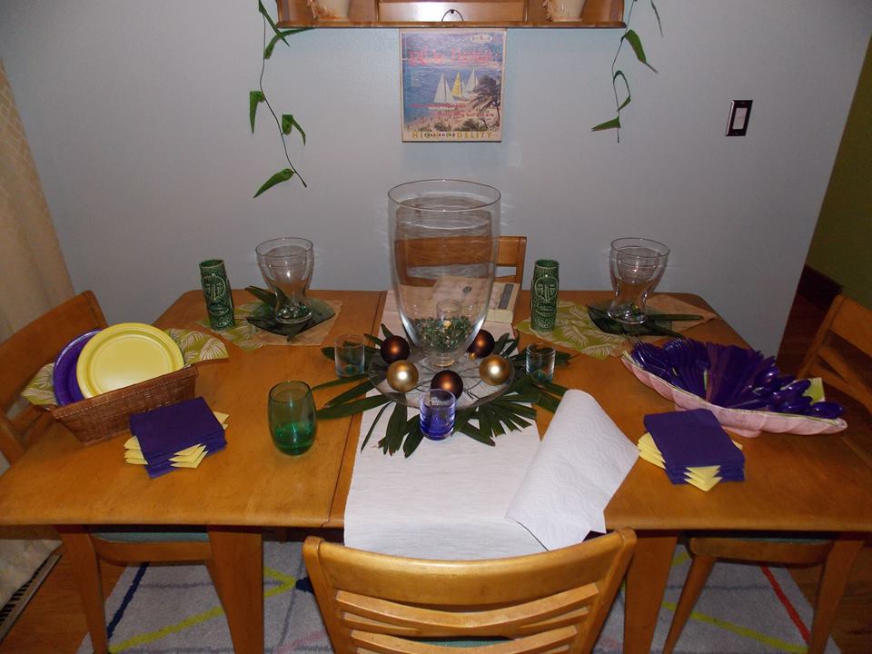 Tiki Christmas Party Table