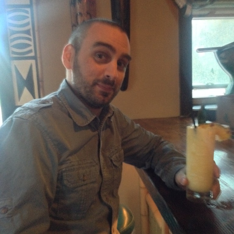 Jeff with a Virgin Pina Colada at The Yachtsman