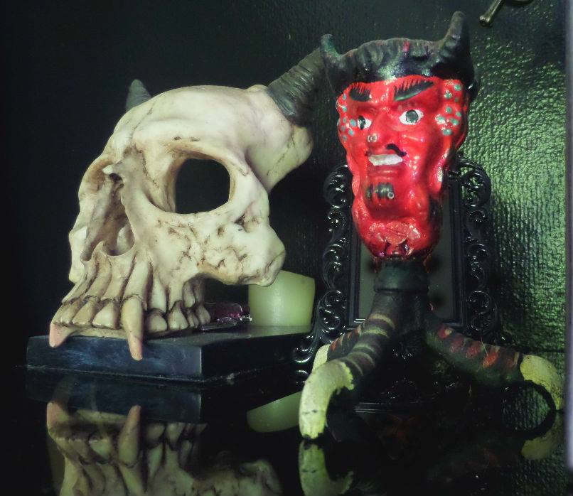 The Devil and a skull at Monkey Skull Voodoo Lounge