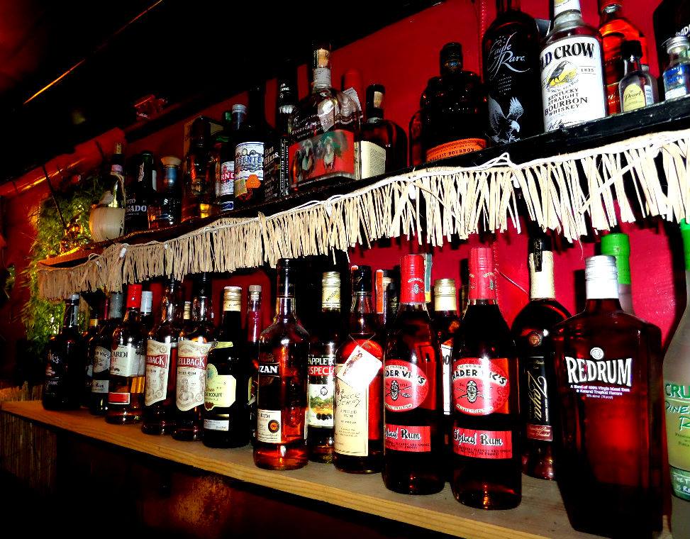 Well stocked bar at Monkey Skull Voodoo Lounge