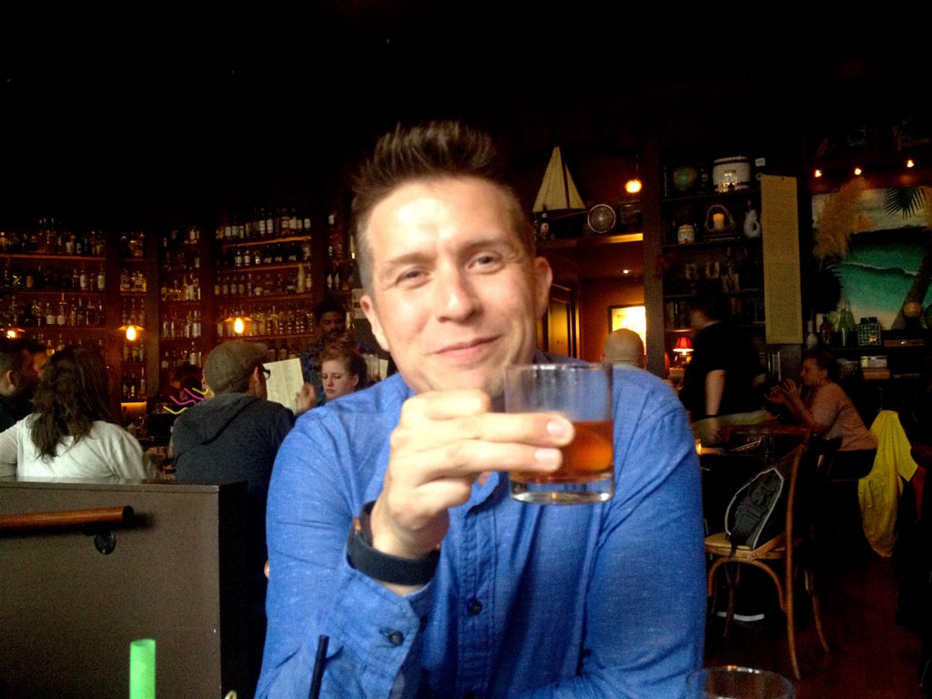 Chris drinking a Sazerac at May The Fourth Rumba