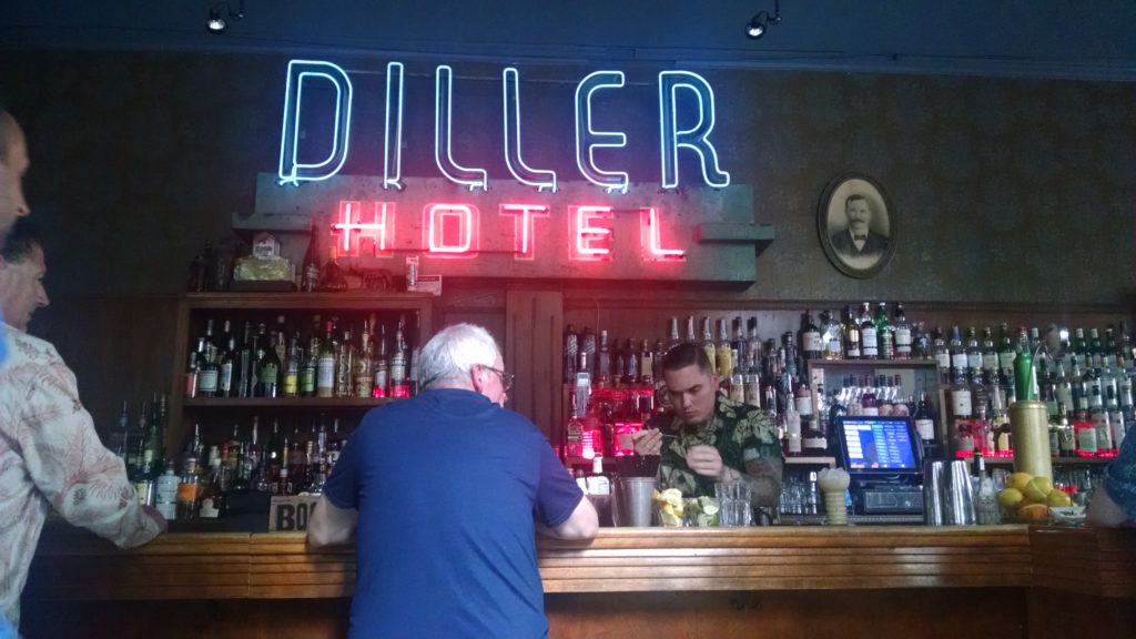 Justin making Tiki drinks at The Diller Room