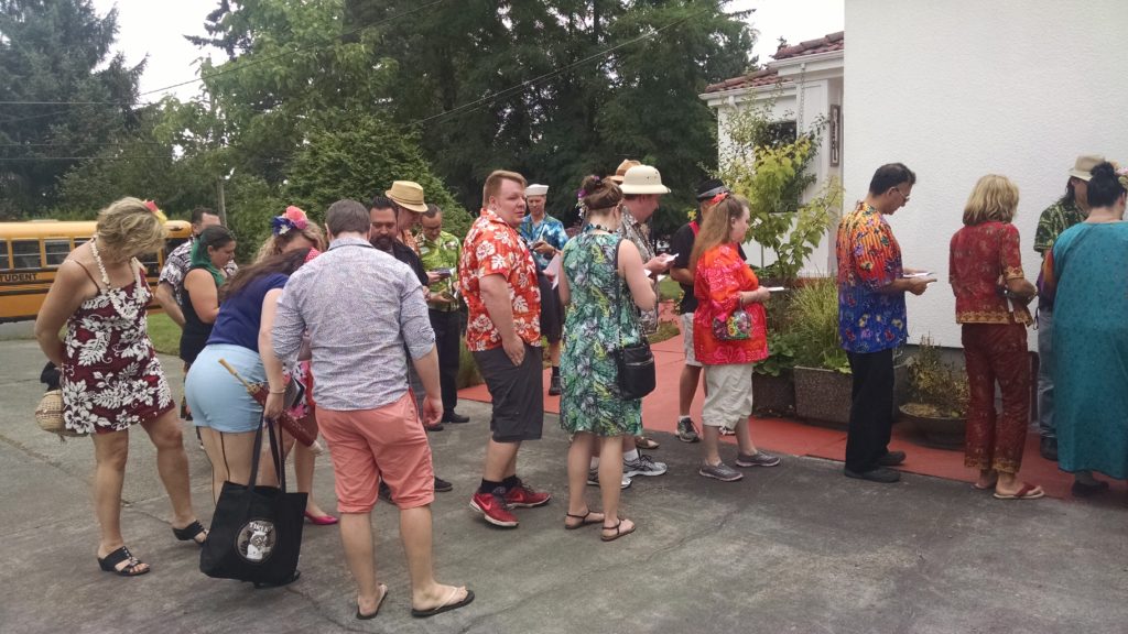 Visitors ready to go into The Green Bamboo Lounge