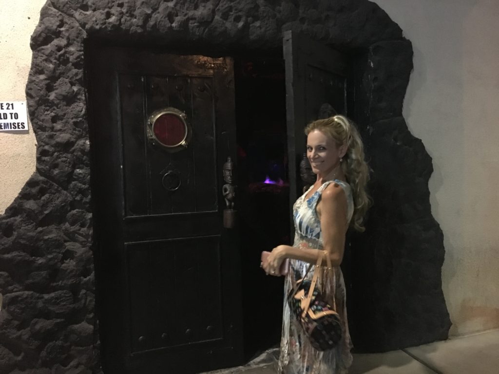 Tonia going into The Golden Tiki