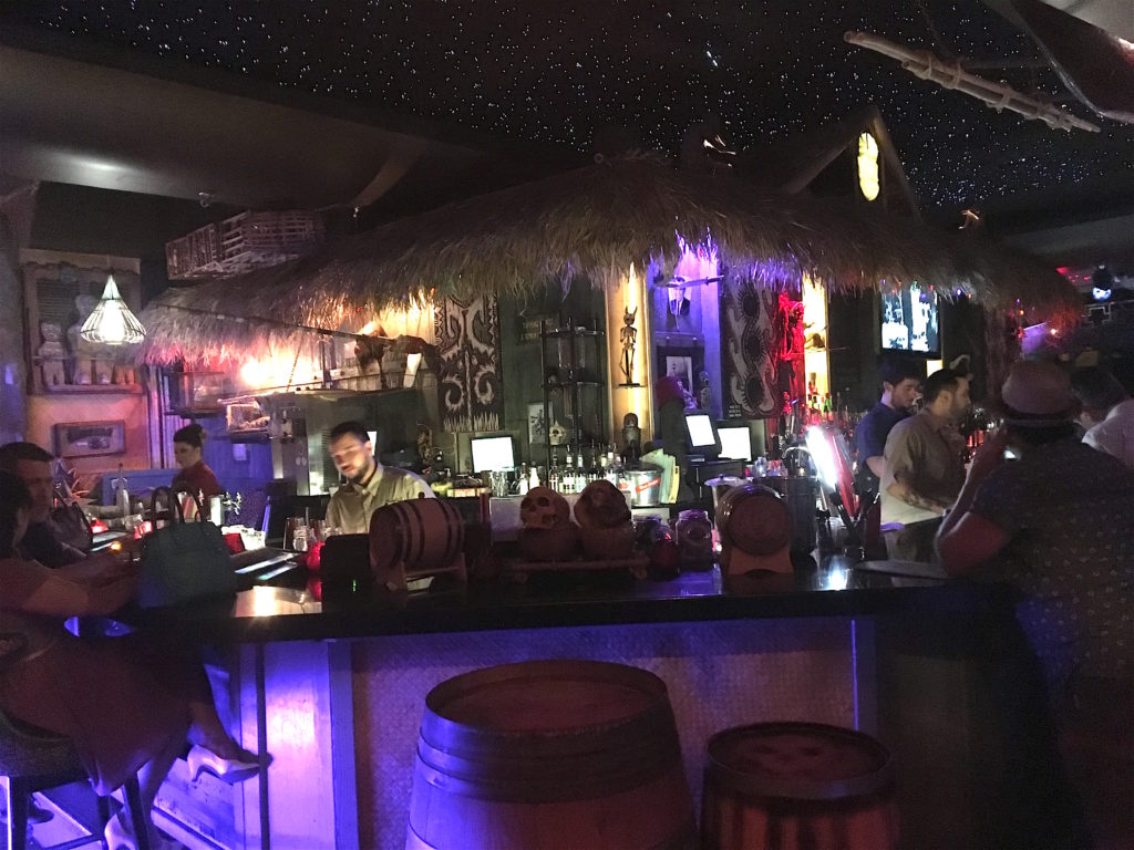 The bar at The Golden Tiki