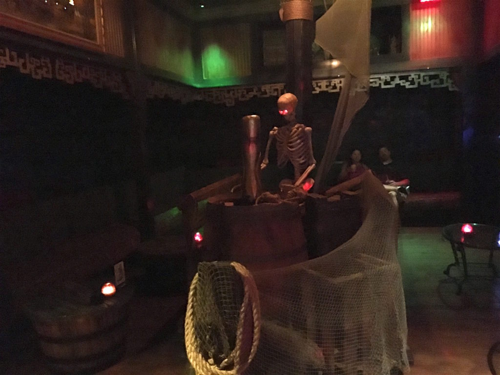 The talking skeleton at The Golden Tiki