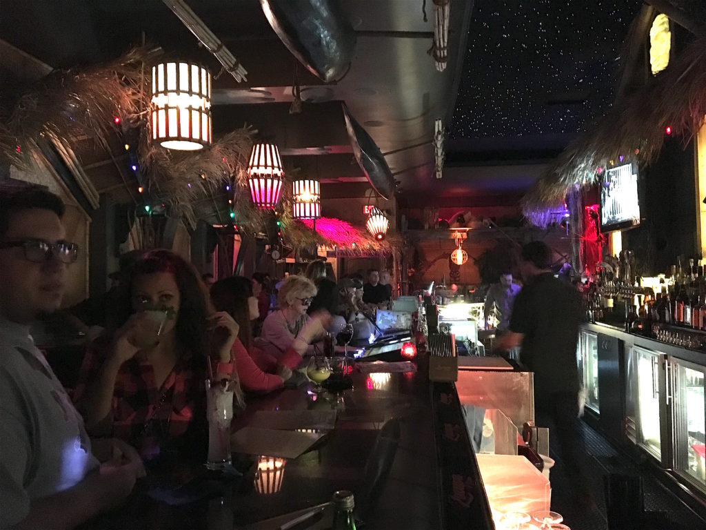 The bar at The Golden Tiki