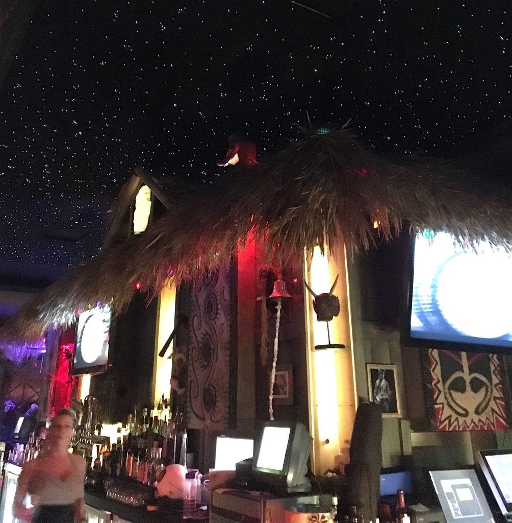 Star studded ceiling at The Golden Tiki