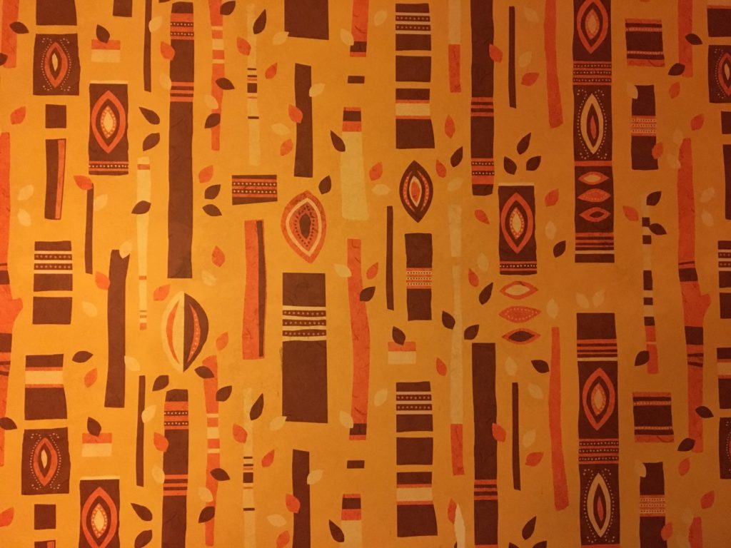 The bathroom wall at Trader Sam's