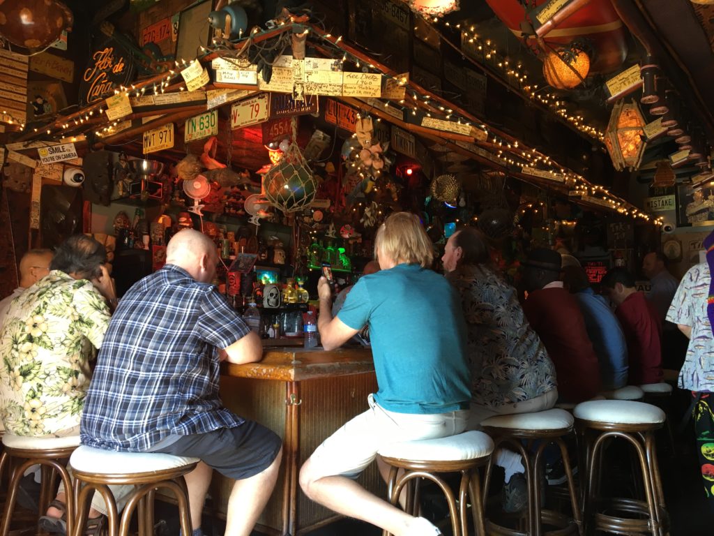 Sitting at the Tiki Ti bar