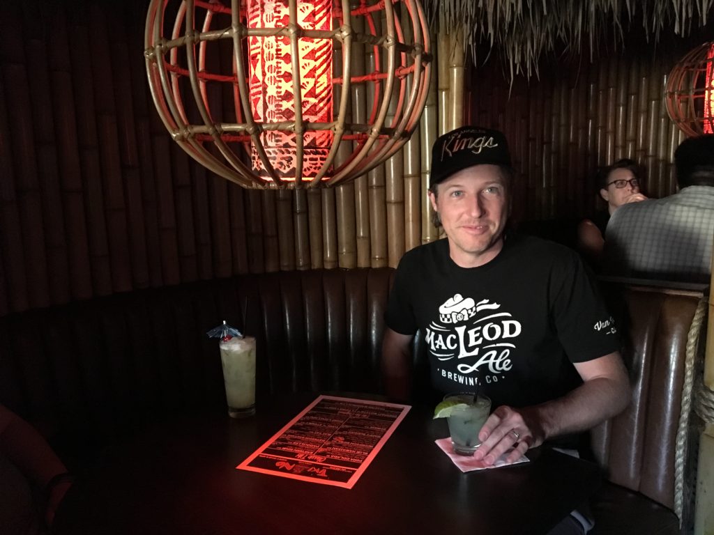 Scotty with a Coconut Mojitio at Tiki No