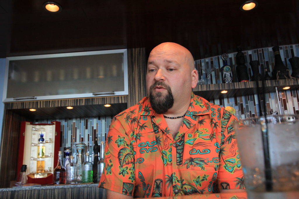 Aaron behind the bar at The Atomic Lounge