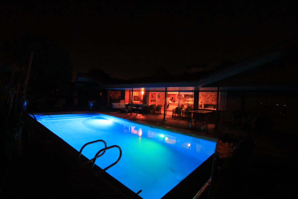 The pool at night
