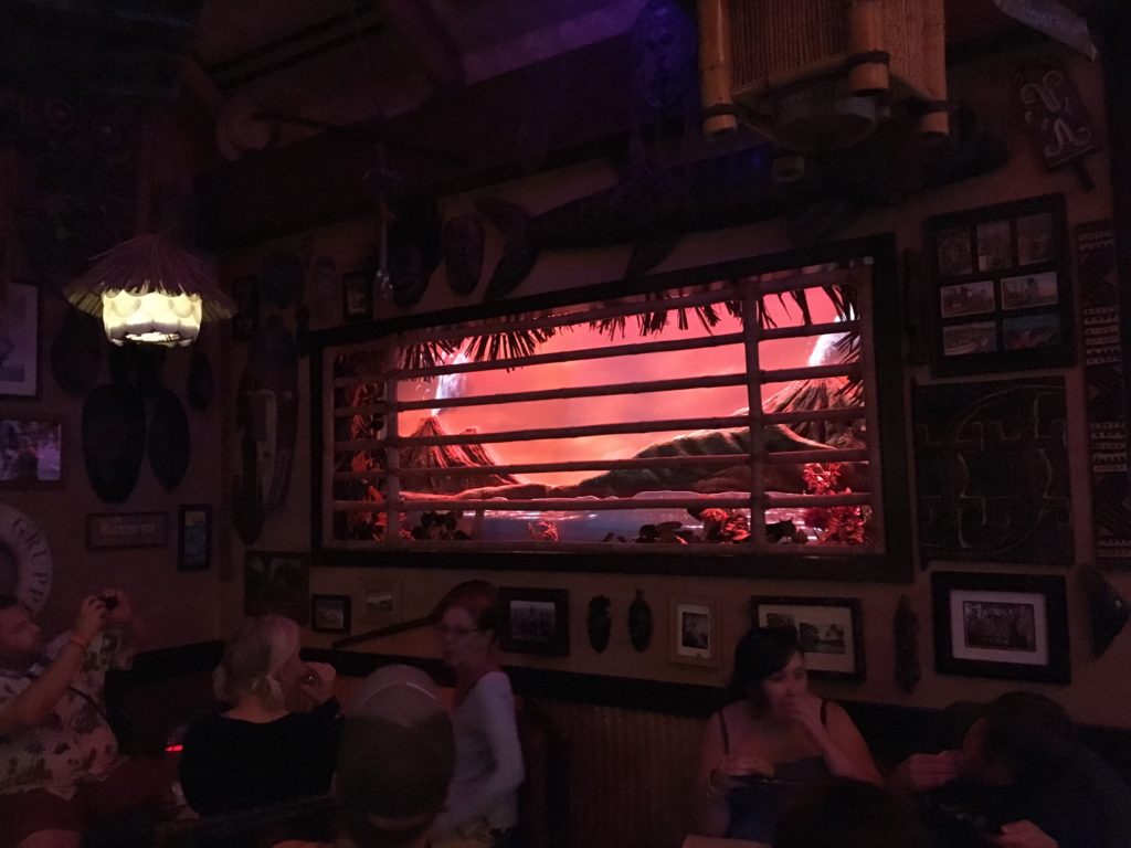 Volcano erupting at Trader Sam's Grog Grotto