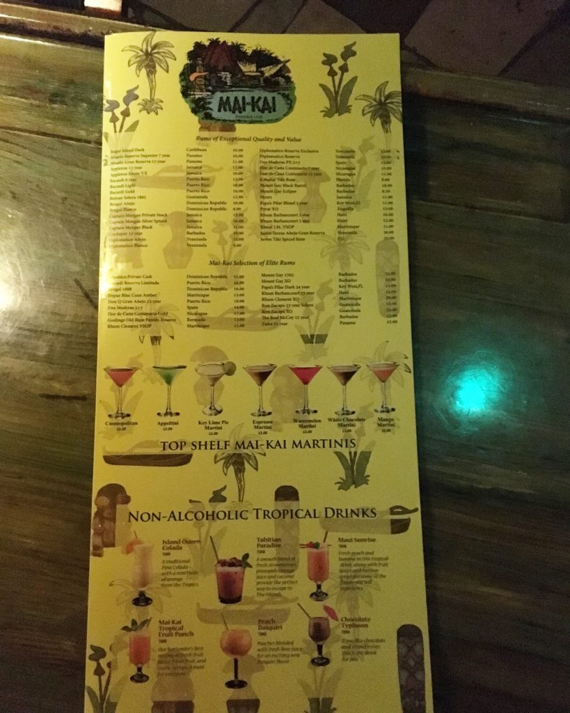 Mai Kai menu