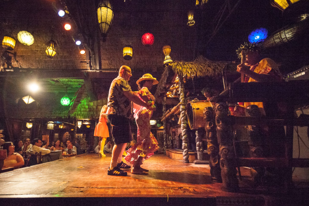 Ray hula dancing on The Mai Kai stage