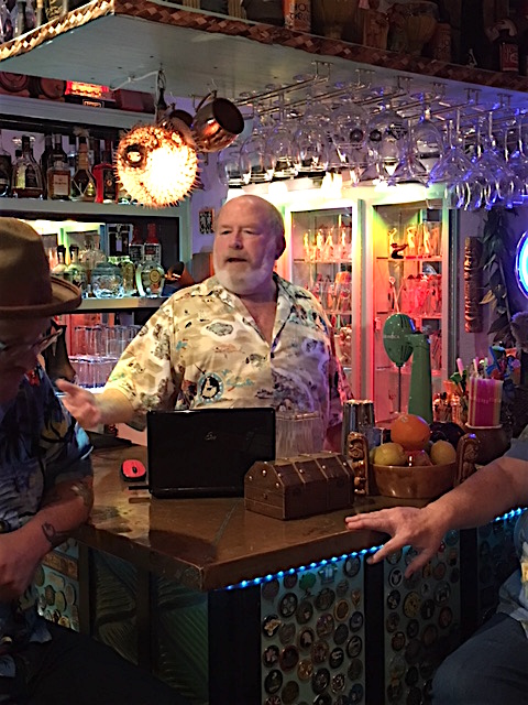 Mark behind the bar at The Fuzzy Smudge