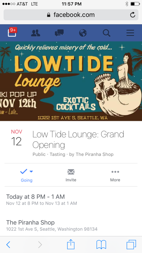 Lowtide Lounge Facebook event page