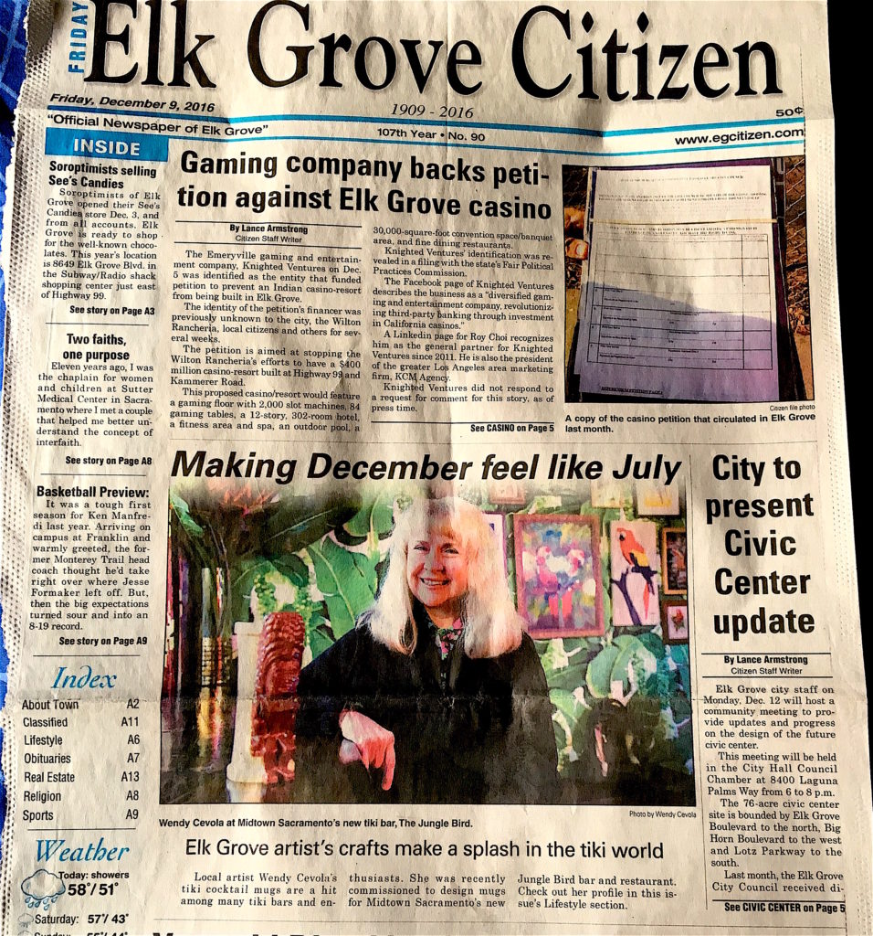 Wendy in the Elk Grove Citizen newspaper clipping