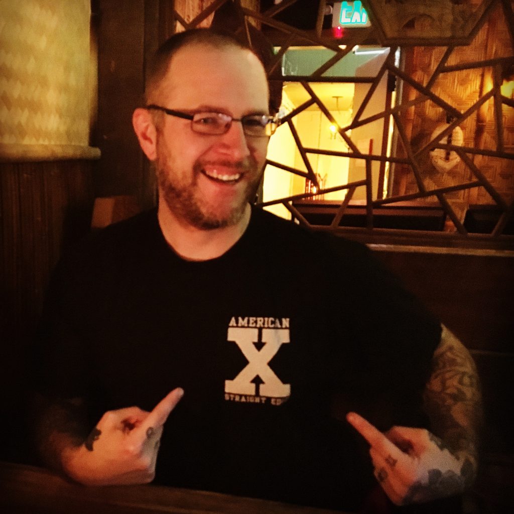 Bobby sporting a Straight Edge T-Shirt