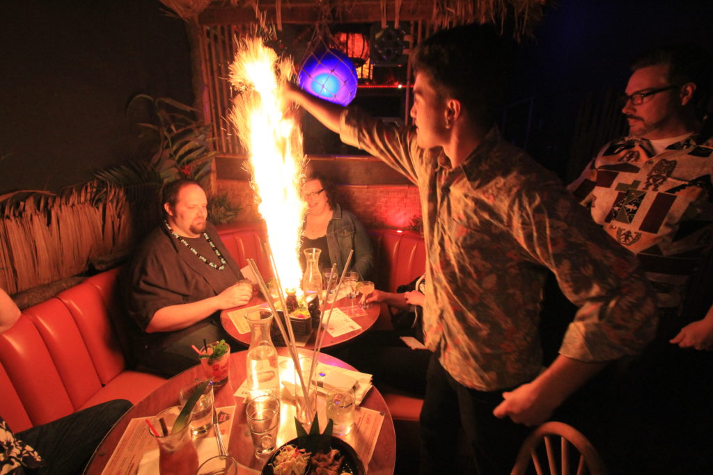 Drink on fire at Hale Pele