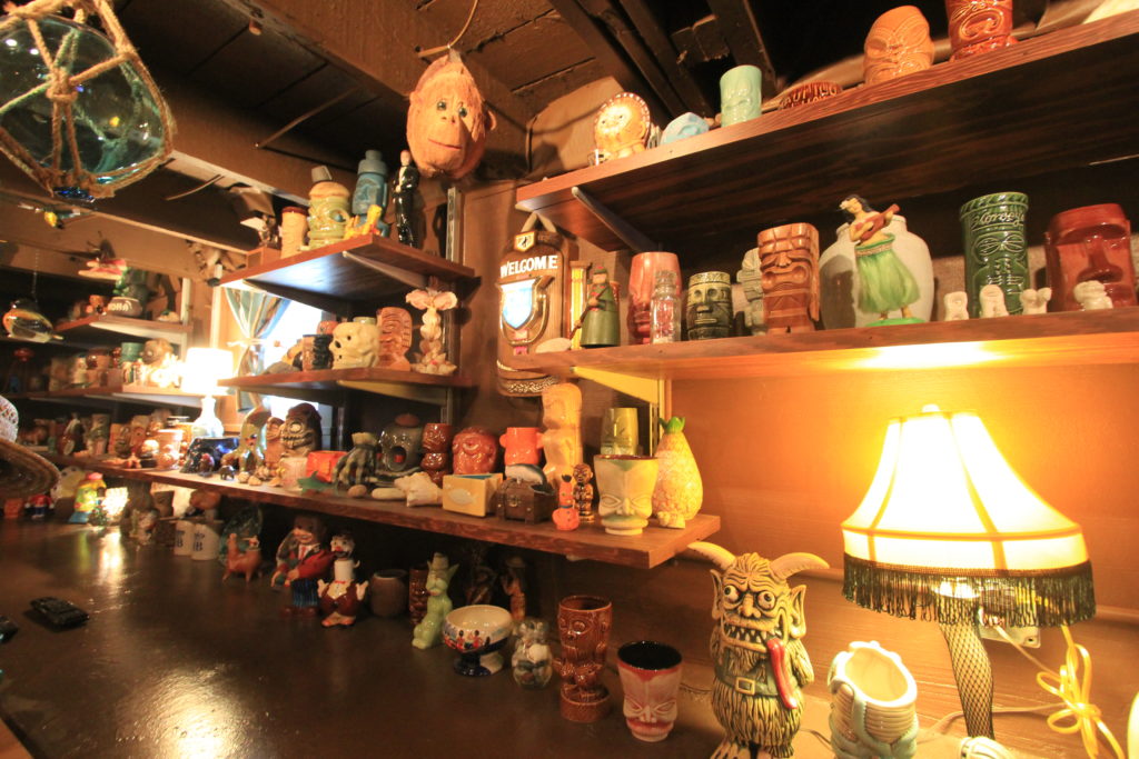 Tiki mug collection at the Porthole