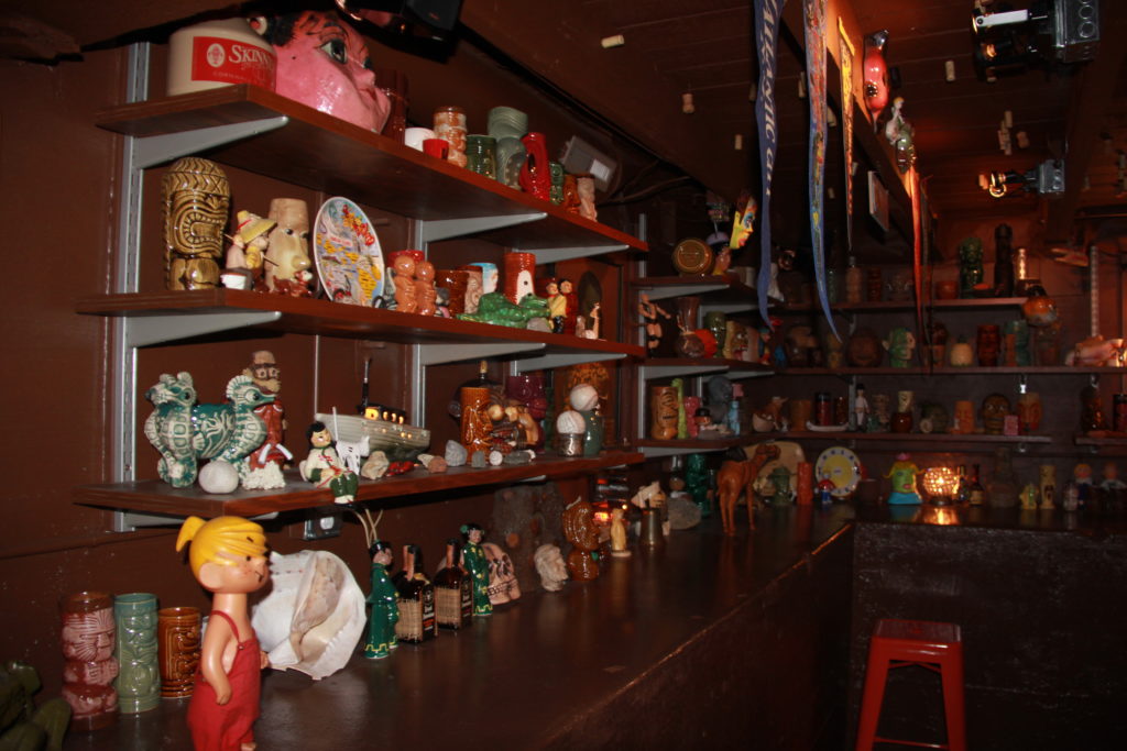 Tiki mug collection at the Porthole