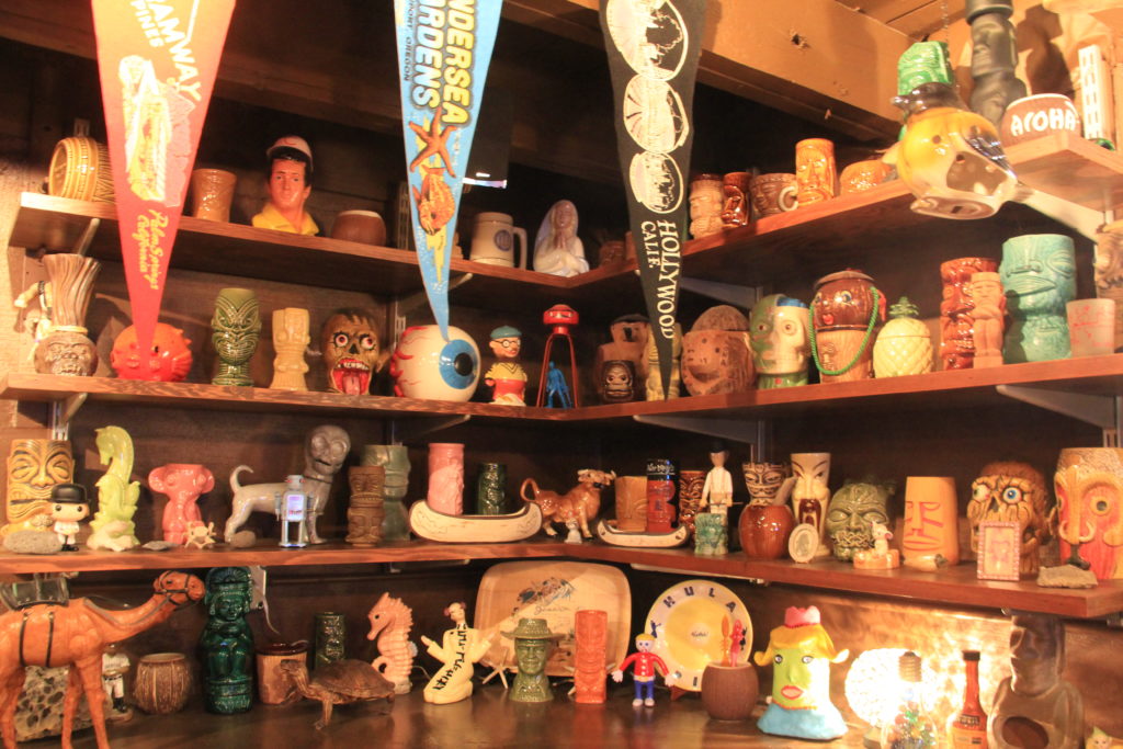 Tiki mug collection at the Porthole