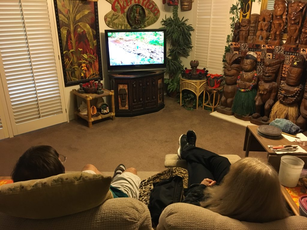 Dan and Wendy watching TV in the Family Room