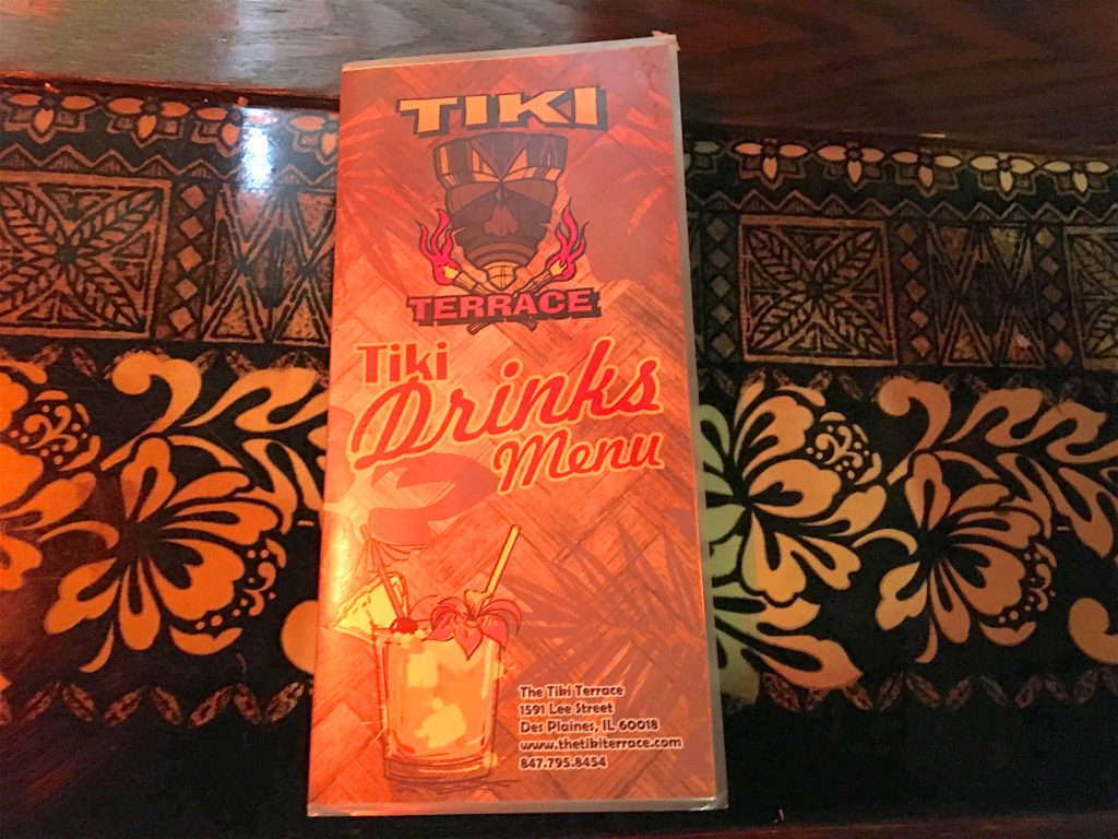 Tiki Terrace drink menu