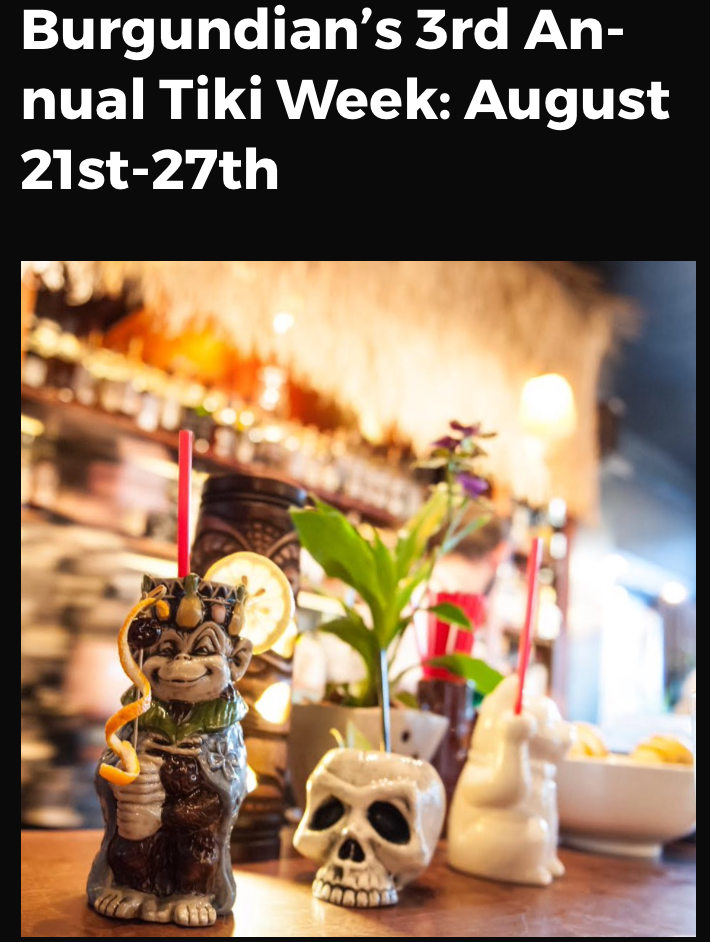 Tiki Week at the Burgundian 2017