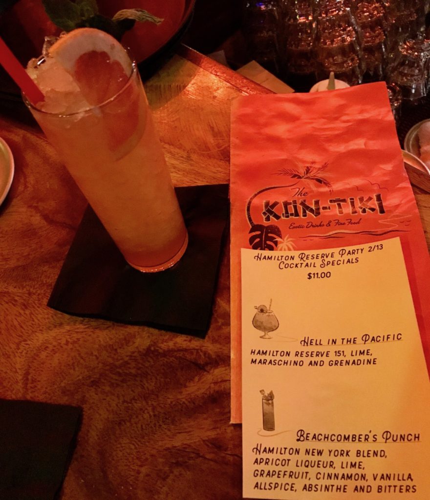 hamilton special menu Kon Tiki Kevin Crossman